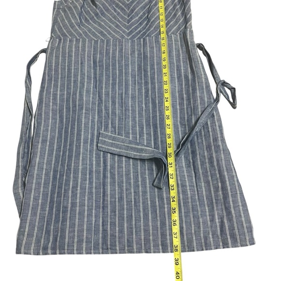 Banana Republic Striped Linen Blend Shift Dress Blue White Tie Waist Size 8 NWT - Picture 7 of 13